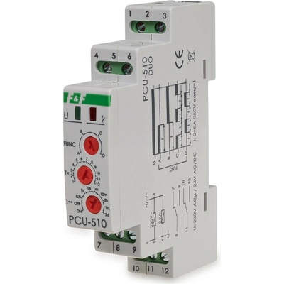 PCU-510 DUO - Univerzálne časové relé, 4 funkcie, 230/24V, 8A, 2x NO/NC