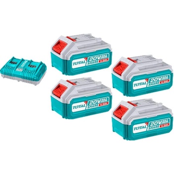 TOTAL Комплект батерия и зарядно устройство TOTAL, 20 V литиево-йонна, 4000 mAh, индустриална TFBCLI20244 (TFBCLI20244)