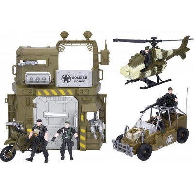 Vojenský set s autem a vrtulníkem Wiky W001907
