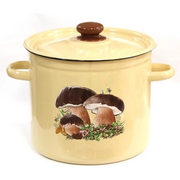 idilia 28 см (12 л. ) емайлирана тенджера с метален капак idilia разцветка Гъбки със сметана