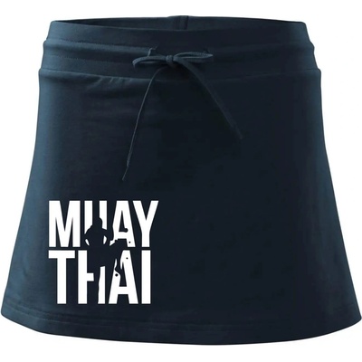 Nápis Muay Thai športová sukne two in one tmavomodrá veľmi tmavá skoro čierna