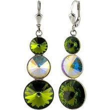 Klimm Rivoli se Swarovski Elements s třemi kameny Olivine 13034