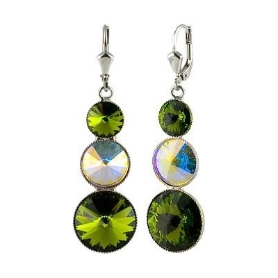 Klimm Rivoli se Swarovski Elements s třemi kameny Olivine 13034