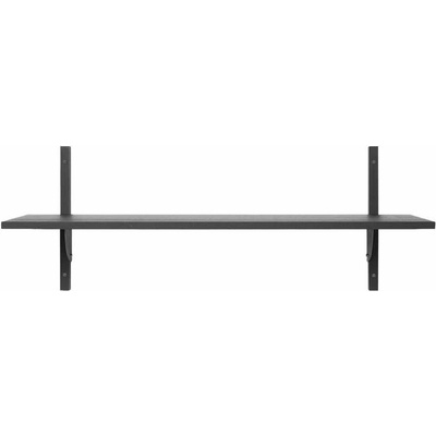 Ferm Living Polica Sector Shelf L/S, dark stained ash/black brass