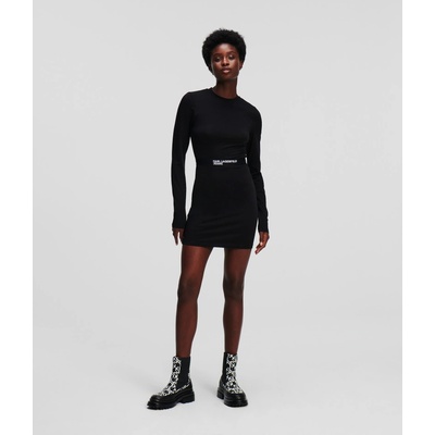 Karl Lagerfeld Jeans Klj Fitted Lslv Tee Dress čierna
