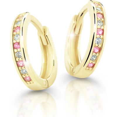 Cutie Jewellery zlaté detské náušnice krúžky C3342Z-Pink