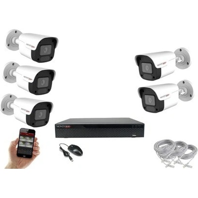 Monitorrs Security IP 5 kamerový set 4 Mpix WTube Plast 6024K5B