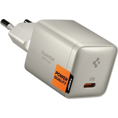 Spigen ee301eu-gan essential мрежово зарядно устройство с 1 порт 30 w, натурален титан