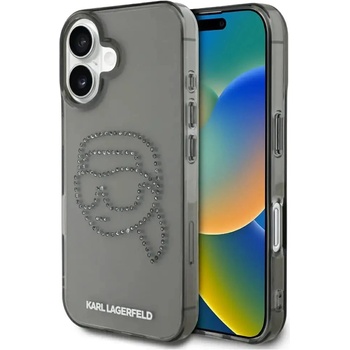 KARL LAGERFELD IML Rhinestones Karl Head Case за iPhone 16 черен (3666339358082)