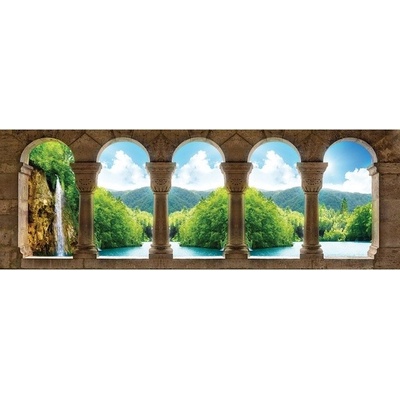 Preinterier FT5617 Fototapeta na stenu Krajina s vodopádom - výhľad vlies 620cm x 219cm