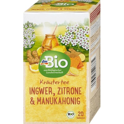 dmBio bio bylinný čaj zázvor & manuka med 40 g