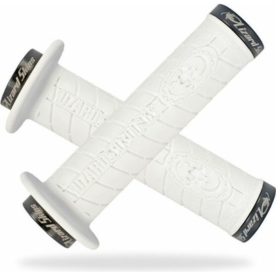 Ještěkovní kůže držadla úchytů příruby volantu Black-on Black Buckles 120mm bílé spony
