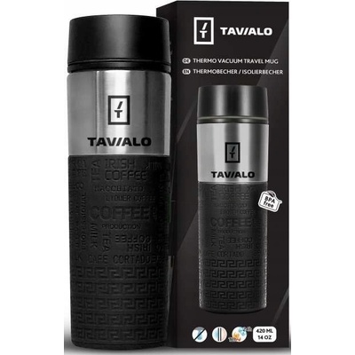 Tavialo termohrnek Inox 2 těsnění černý 420 ml