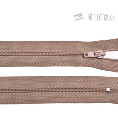 Zips špirálový 3 mm nedeliteľný 12 cm svetlo béžová