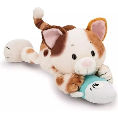 NICI Nici: Плюшена котка на късмет и риба, легнала - 30 см (62151)