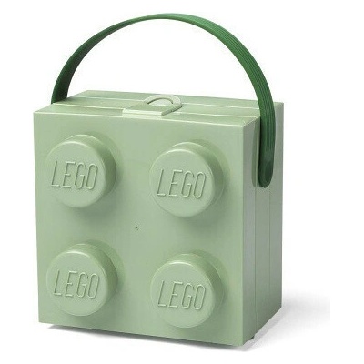 LEGO® box s rukoväťou army zelená