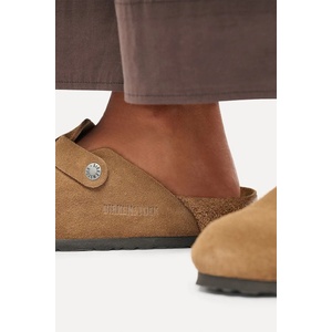 Birkenstock чехли сабо от велур Boston Suede Leather