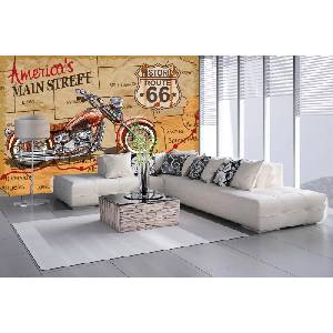 DIMEX ART Самозалепваща се флизелинова фототапета плакат с мотоциклет на route 66 375 x 250 см