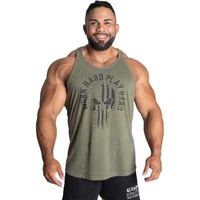 Gasp Skull T-Back vyprané zelené