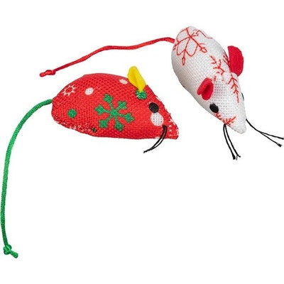 Xmas mouse myš 7 cm 2 ks