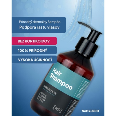 Namyderm Hair Growth prírodný šampón podpora rastu vlasov výživa vlasových korienkov 250 ml