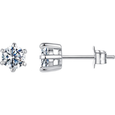 Olivie Strieborné náušnice 5mm MOISSANITE 9982