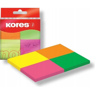 Kores Neónové bločky Multicolour 40x50 mm v 4 farbách