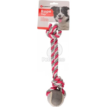 Image 1 of Flamingo Jim Pull Rope - въже с тенис топка, розова S