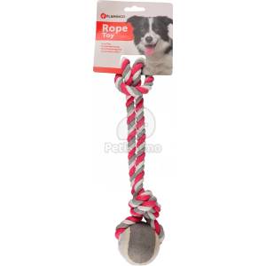 Flamingo Jim Pull Rope - въже с тенис топка, розова S