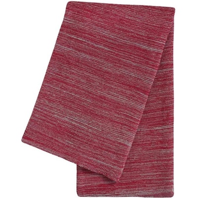 SCANquilt pletený pléd Melange lurex melír červenostříbrná střední 130x200