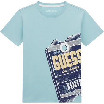 GUESS Тениска в ментов цвят за момче с голяма щампа и надпис Guess