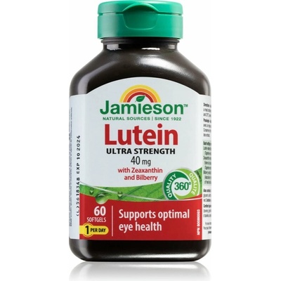 Jamieson Lutein Ultra strength 40 mg mäkké tobolky na podporu zdravia zraku 60 tabliet