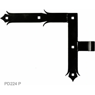 Kovanie ozdobné 250 x 290 mm, pre čap ø 14 mm, čierny lak