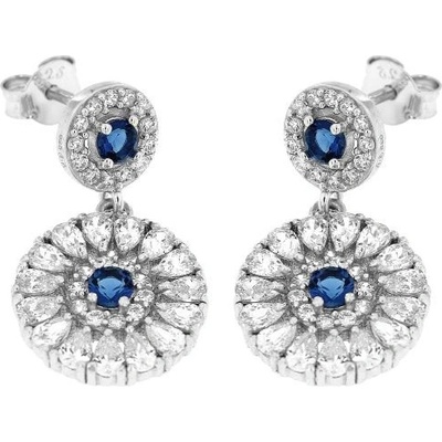 Zlatnictví U Kostela dámské náušnice s modrými kamínky 1259