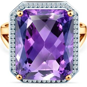 SAVICKI Пръстен Savicki: двуцветно злато, аметист, диаманти