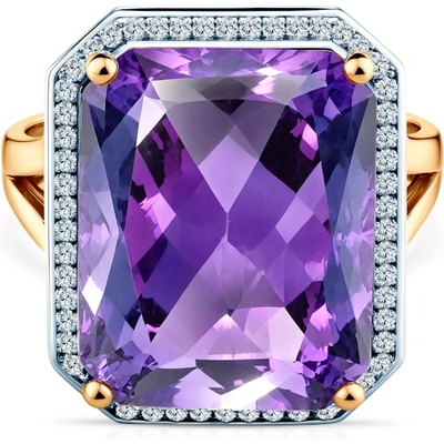 SAVICKI Пръстен Savicki: двуцветно злато, аметист, диаманти