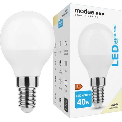 Modee Lighting LED žiarovka E14 4,9W 4000K MINI G45 40W