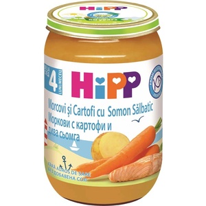 HiPP Био Пюре HiPP Сьомга с моркови и картофи 190 гр. - 4+ месеца