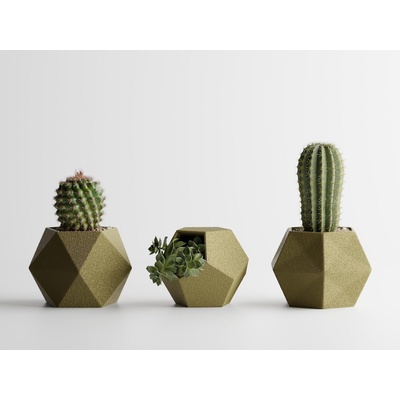 Комплект 3 броя кашпи Atina бронз