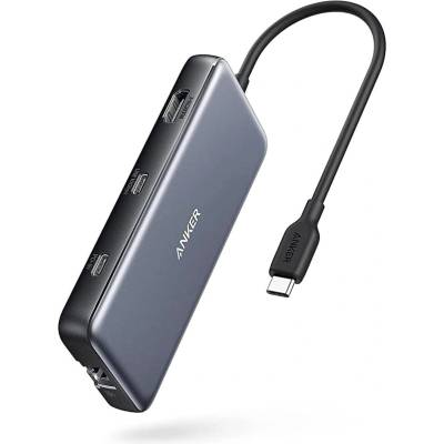 Anker 555 8 в 1 USB-C PD 10Gbps хъб, сив (A83830A2)