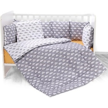 Lorelli Бебешки спален комплект Lorelli - Лили, 60 х 120 cm, облаци, сив (20800144901)