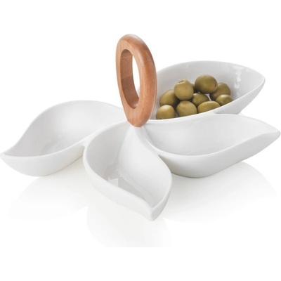 Brandani Бял порцеланов/бамбуков комплект за сервиране за сервиране - Brandani (54140)