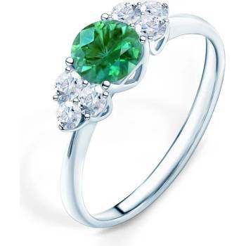 Image 1 of SAVICKI Годежен пръстен Fairytale: бяло злато, смарагд