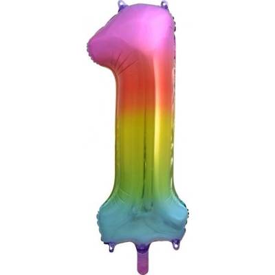 vybavsenaparty Fóliová číslice rainbow '1' 85 cm