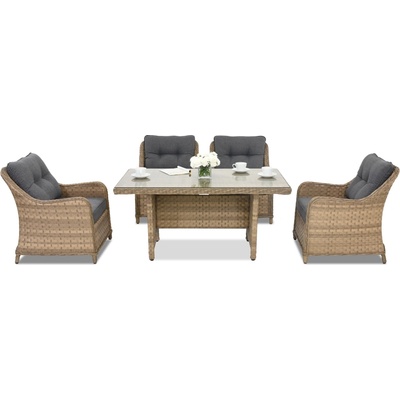 Градински мебели от техноратан Toledo Premium 4 Garden Point cappuccino (GAP323-FIE4)