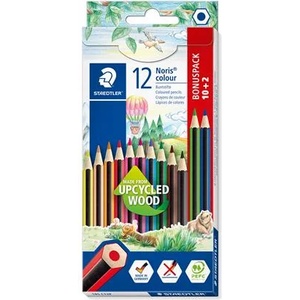 STAEDTLER Комплект цветни моливи, шестоъгълни, STAEDTLER "Noris Colour 185", 10+2 различни цвята 185 C12P (185 C12P)
