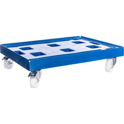 PK Group Vozík pod přepravky XL 800x600 2 otočné + 2 bržděné POR kolečka 125 mm Barvy: Modrá