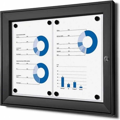 A-Z Reklama CZ Vitrína interier-exterier SCS2xA4C9005 pro prospekty 2xA4 - Černá