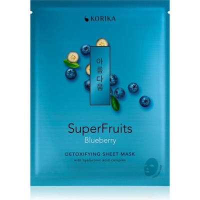 KORIKA SuperFruits Blueberry Detoxifying Sheet Mask detoxikačná plátenná maska Blueberry 25 g