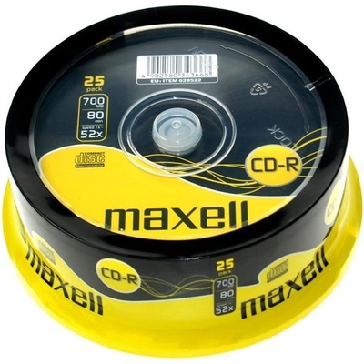 Maxell Оптичен носител CD-R, 700MB, MAXELL Shrink, 52x, 25бр